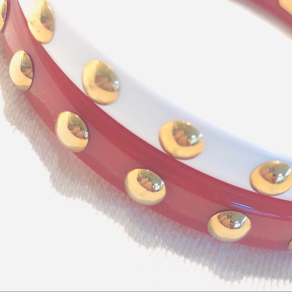 🎉HP🎉Coach 1/3” White Resin Nailhead Bracelet❗️Only White Left❗️ - Picture 5 of 5